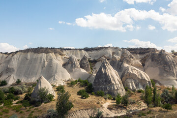 Cappadocia, a semi-arid region in east-central Anatolia, Turkey, Asia Minor. The fairy chimney rock...