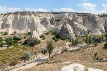 Cappadocia, a semi-arid region in east-central Anatolia, Turkey, Asia Minor. The fairy chimney rock...