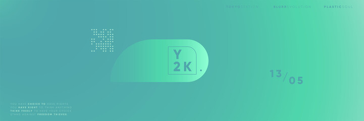 Y2k gradient blurred pattern background. Vector wide horizontal abstract technology duotone backdrop template.
