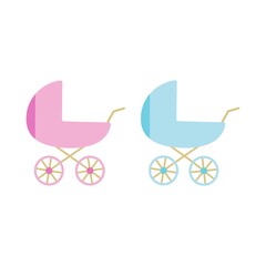 Fototapeta na wymiar stroller baby vector isolated icon