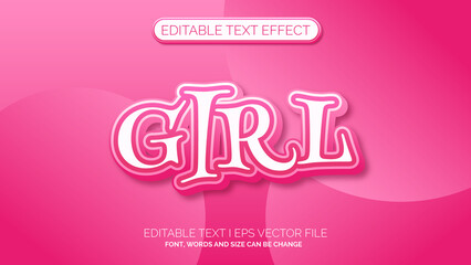 Editable text effect - pink text style concept
