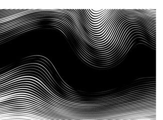 Abstract background of thin wavy lines. Abstract hair. Modern pattern. Vector background