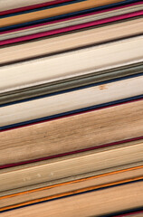 Old books on shelf. Ancient background