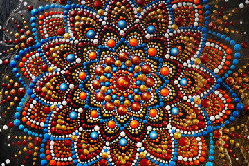 beautiful hand painted mandala