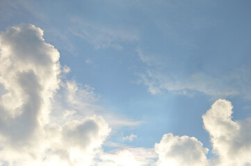Fototapeta na wymiar White clouds in the blue sky