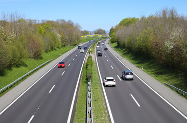 Autoroute suisse à hauteur de St-Prex en Suisse
