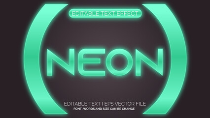 Editable text effect - neon text style concept