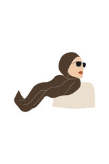 Modern muslim woman in hijab. Fashion abstract faceless girl in scarf. Flat vector illustration isolated on white background