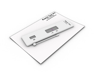 3d illustration rapid home self test kit 
