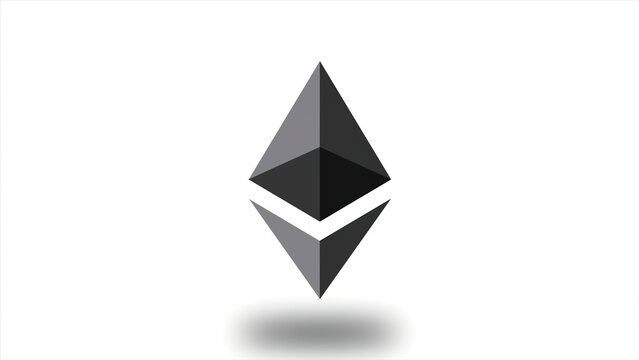 Virtual money Ethereum cryptocurrency - Ethereum ETH currency accepted here - sign on white background