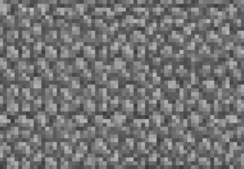 Cubic pixel game grey rock stone, rubble gravel or cobble blocks background, vector pattern. 8bit pixel underground mine and craft landscape of gray cube stones and rock bricks for game level