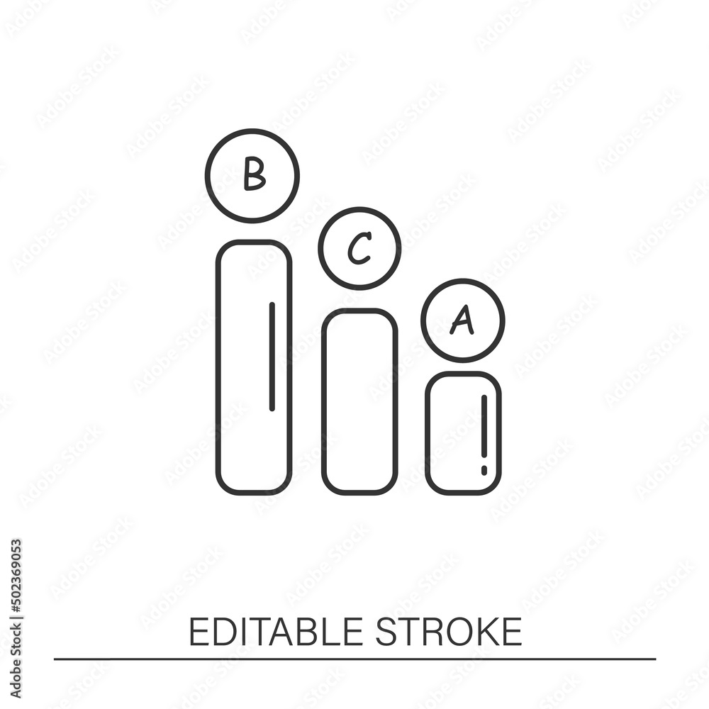 Poster poll data chart line icon. graph. statistical diagram. positive review. client feedback concept. iso