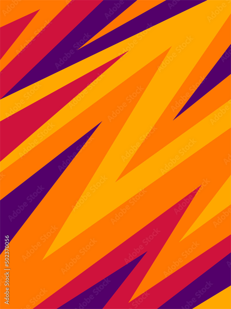 Poster simple background with gradient and colorful zigzag pattern