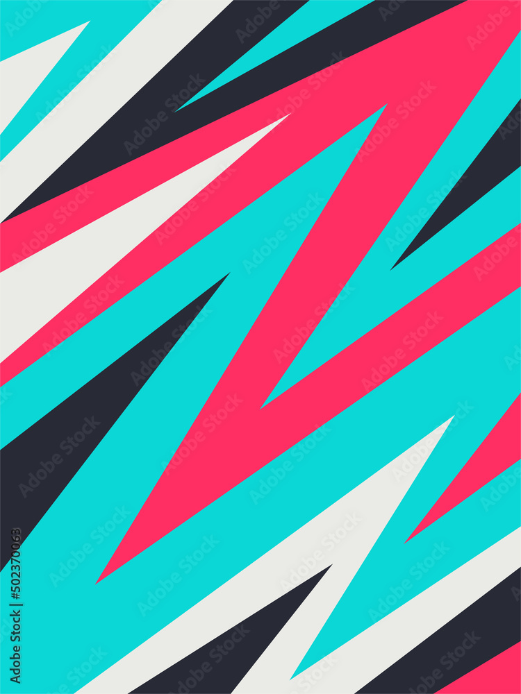Poster simple background with gradient and colorful zigzag pattern