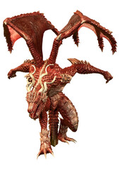 3D Rendering Fairy Tale Dragon on White