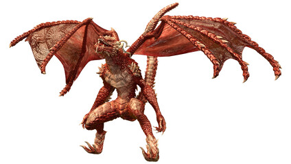 3D Rendering Fairy Tale Dragon on White