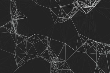 Abstract trendy plexus lines illustration background 3d render illustration. Digital tech futuristic geometric pattern design textures