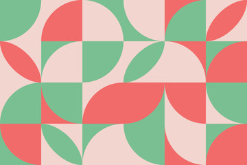 Minimalist geometric figures tileable background illustration. Creative abstract random grid shapes composition seamless pattern for web, fabric print, poster, web, landing and presentation