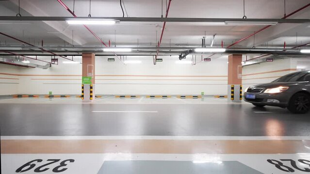 empty underground parking lot in new residential district
