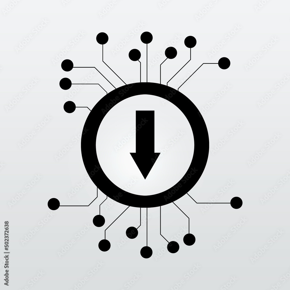 Poster 2d rendering downloading arrow icon