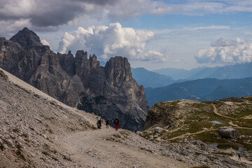 Mountain trail Tre Cime di Lavaredo in Dolomites