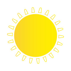 Sun icon. Weather sun icon. Yellow sun star. Summer elements for design. Vector illustration