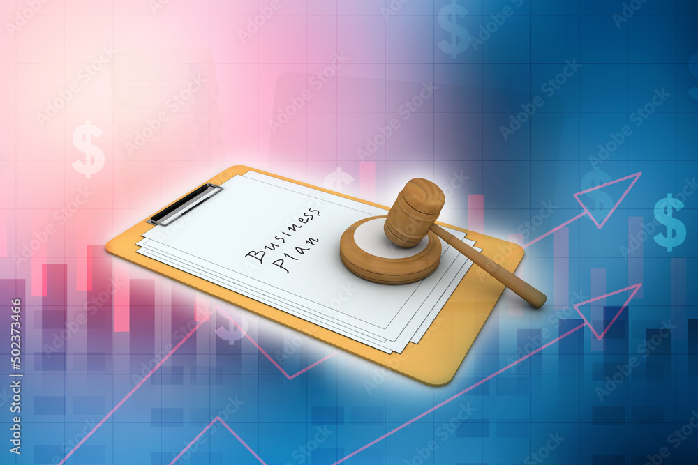 Poster 3d rendering hammer in documents