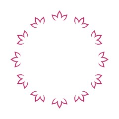 Round floral frame. Design for a greeting card or invitation isolated on white background