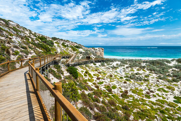 Picturesque Seal Bay boardwalk on Kangaroo Island, South Australia