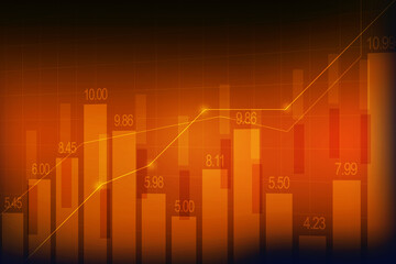 2d rendering Stock market online business concept. business Graph 