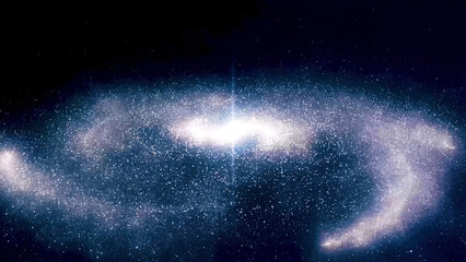 Space animation background with nebula, stars. The Milky Way, the Galaxy and the Nebula. Animation galaxy blue in space