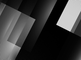 Black luxury abstract background with overlap layers. texture with white glitters dot element. Premium Vector