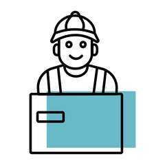 man with box delivery service icon.