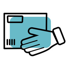 hand holding box icon.