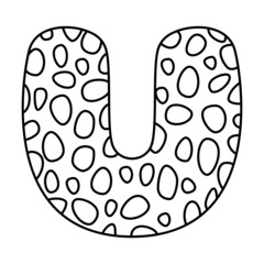 Alphabet coloring page book for children. Hand drawn vector alphabet letters sign doodle font set. Vector illustration