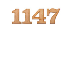 Number 1147 - Piece of wood isolated on white background