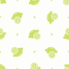 Seamless repeat pattern of simple flat lime fruit icons for prints, wallpapers, mobile concepts and web apps