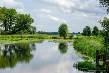 Fototapeta na wymiar Mecklenburg River Landscape near Nehringen, Mecklenburg-Western Pomerania, Germany