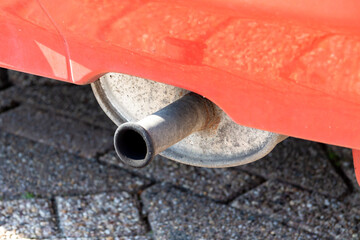 Close-up shot of a exhaust silencer