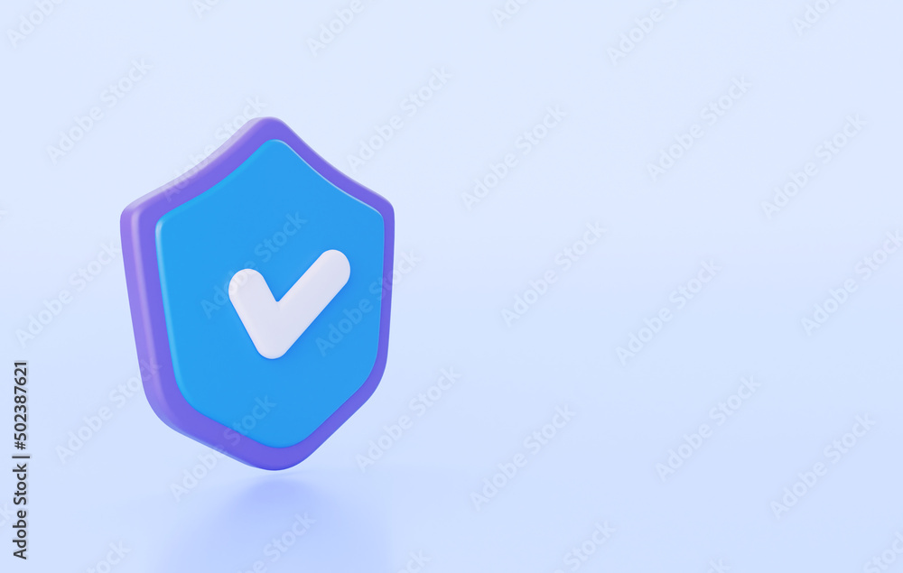 Poster 3d shield icon. the concept of a system of services for secure payment online web protection. 3d ren