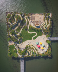 Aerial view of the Little Island in New York City