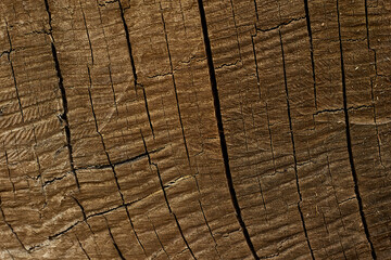 Dark brown wood surface oak color Split pattern for texture and copy space in design background