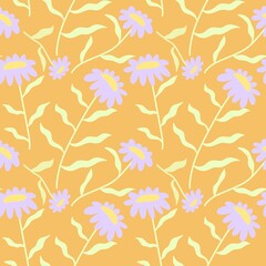 Naklejka na ściany i meble Floral seamless flower pattern for fabrics and textiles and packaging and gifts and cards and linens and kids