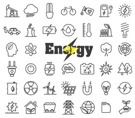 Power and Energy Icon Set.