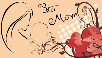 mothers day card background illustration in vector format