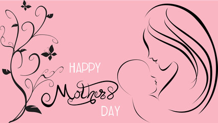 mothers day card background illustration in vector format