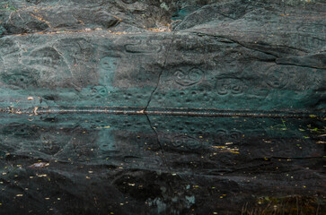 Taino petroglyph near water