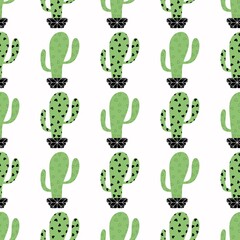 Floral seamless cactus pattern for fabrics and textiles and packaging and gifts and cards and linens and kids