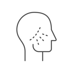 Face lifting line outline icon