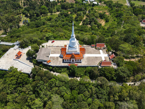 View of the temple of Wat Khao Suwan Pradit, Don Sak District, Surat Thani Province, Thailand.